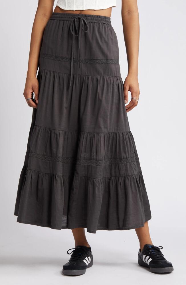 BP. Tiered Cotton Maxi Skirt in Grey Phantom Cover