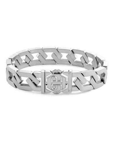 Philipp Plein Hexagon Tactical Buckle Cable Chain Bracelet Man Bracelet Silver Stainless Steel Cover