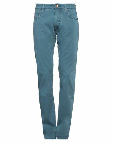 Hand Picked Man Pants Pastel blue Cotton, Elastane Cover