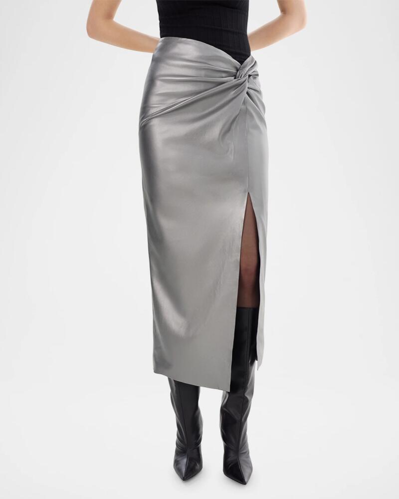 LaMarque Eileen Asymmetric Faux Leather Maxi Skirt Cover