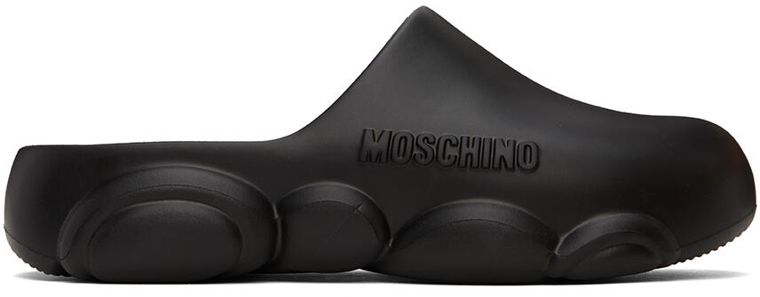 Moschino Black Teddy Sole Rubber Slippers Cover