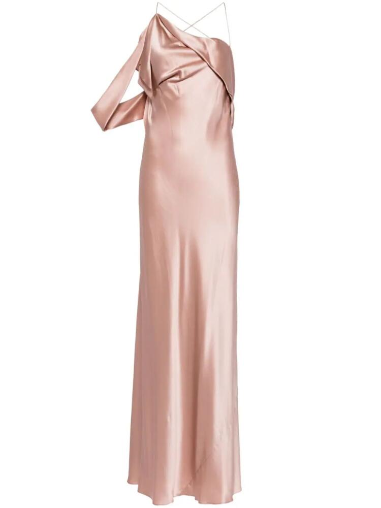 Michelle Mason asymmetric design silk gown - Pink Cover