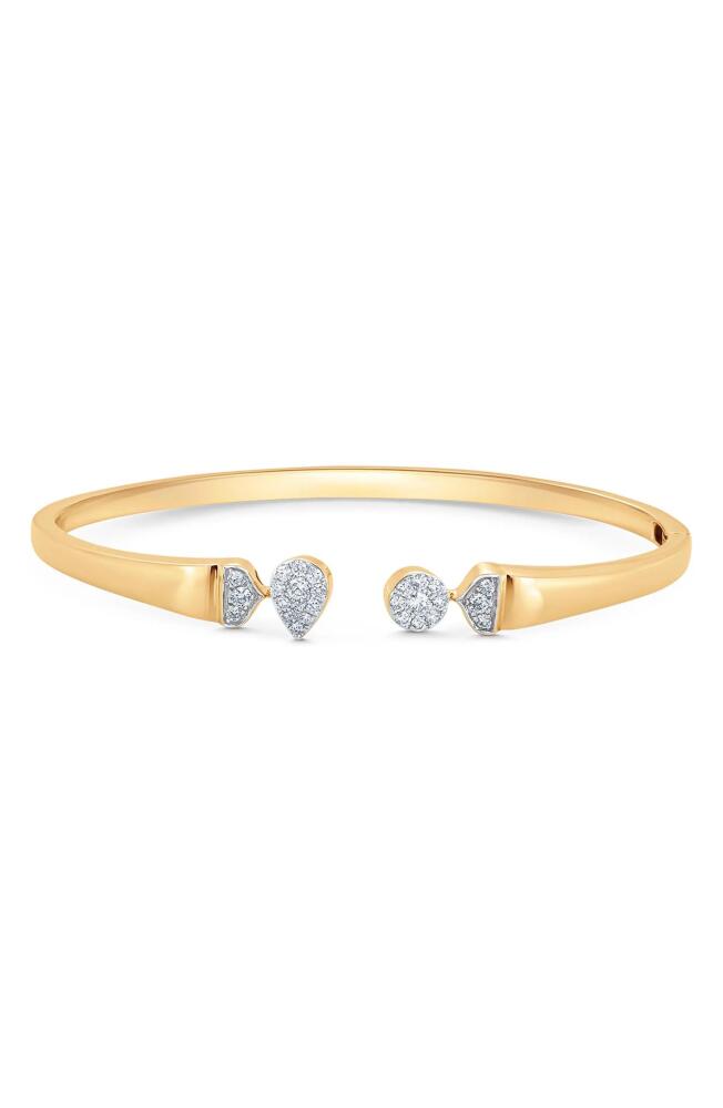 Sara Weinstock Unity Toi et Moi Pear & Round Diamond Cuff Bracelet in Yellow Gold/Diamond Cover