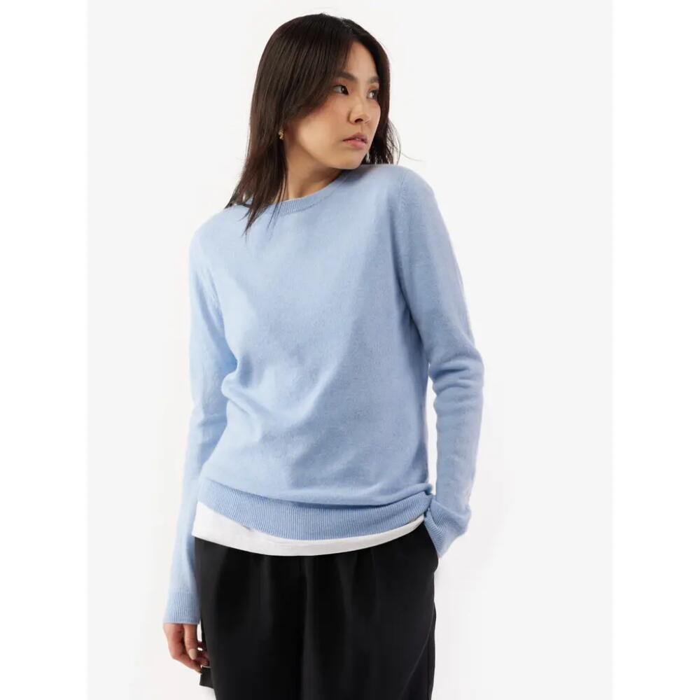 Gobi Cashmere Crew Neck Sweater in Light Blue Cover