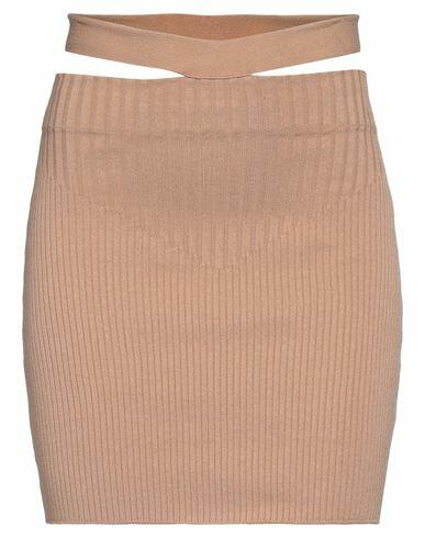 Andreādamo Woman Mini skirt Camel Viscose, Polyester, Polyamide, Elastane Cover