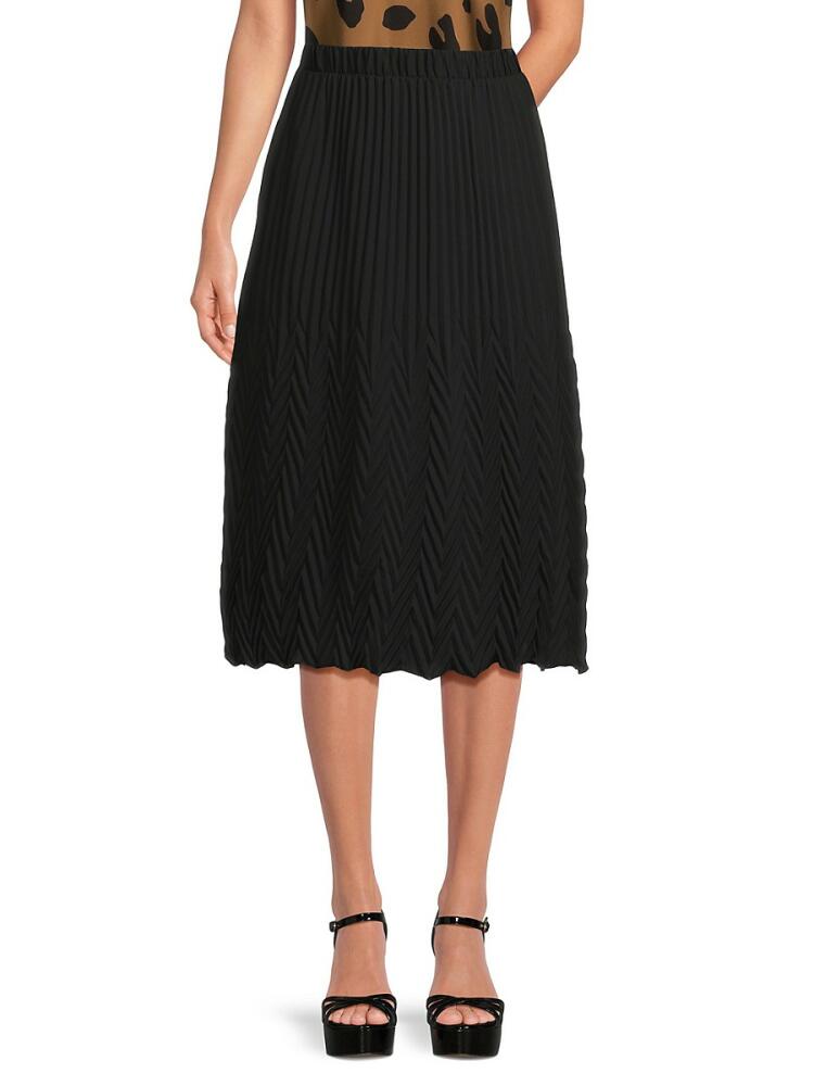 NANETTE nanette lepore Women's Knit A Line Midi Skirt - Very Black Cover