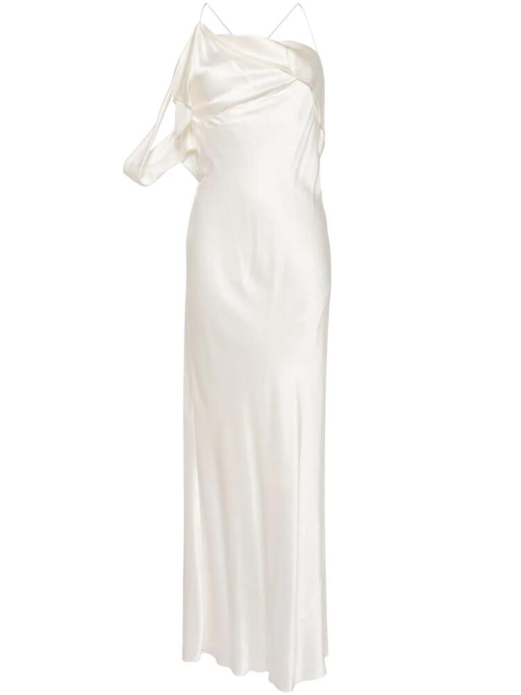 Michelle Mason crisscross-back silk dress - White Cover