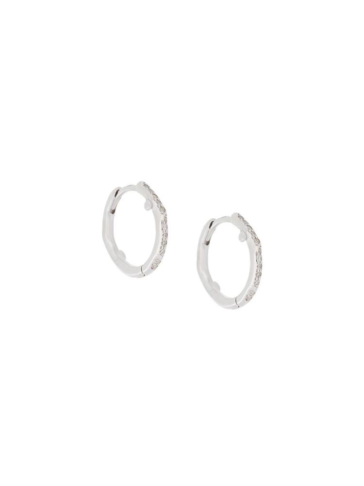 Shaun Leane sterling silver Cherry Blossom diamond hoop earrings - Metallic Cover