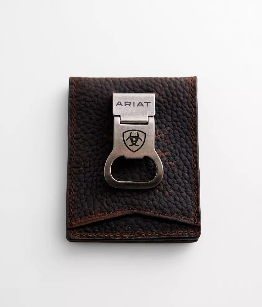 Ariat Bottle Opener Leather Money Clip Wallet Cover