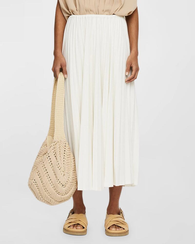 Joseph Pleated Straight Midi Skirt Cover