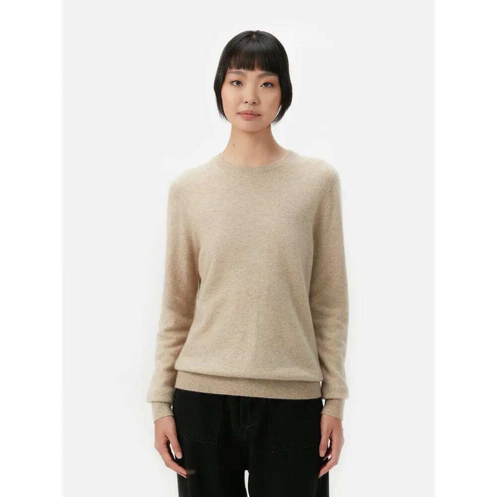 Gobi Cashmere Crew Neck Sweater in Warm Grey Cover