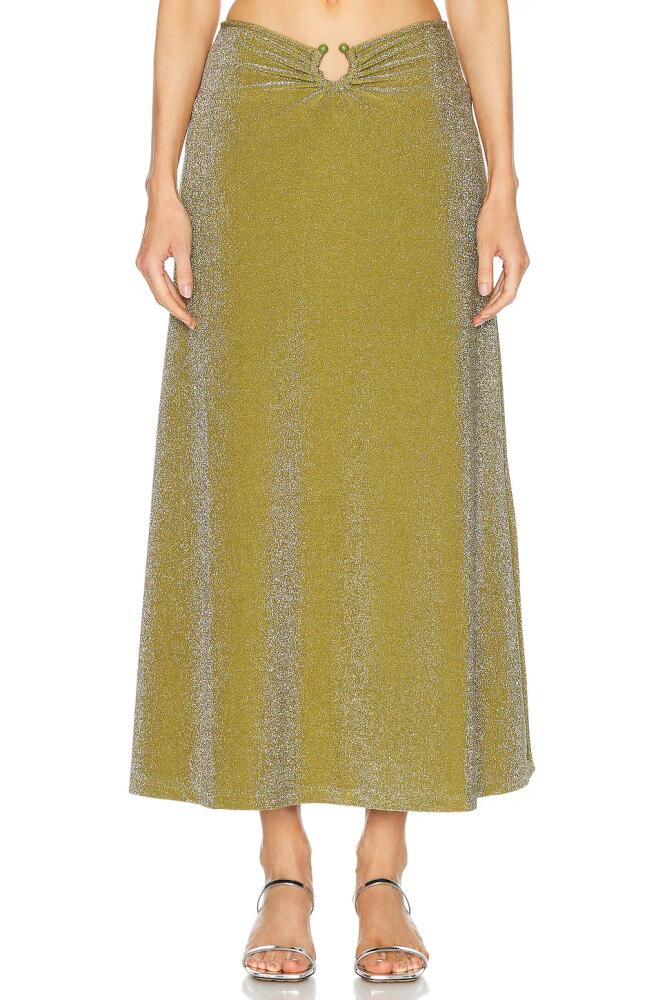 Johanna Ortiz Rainstorm Midi Skirt in Green Cover