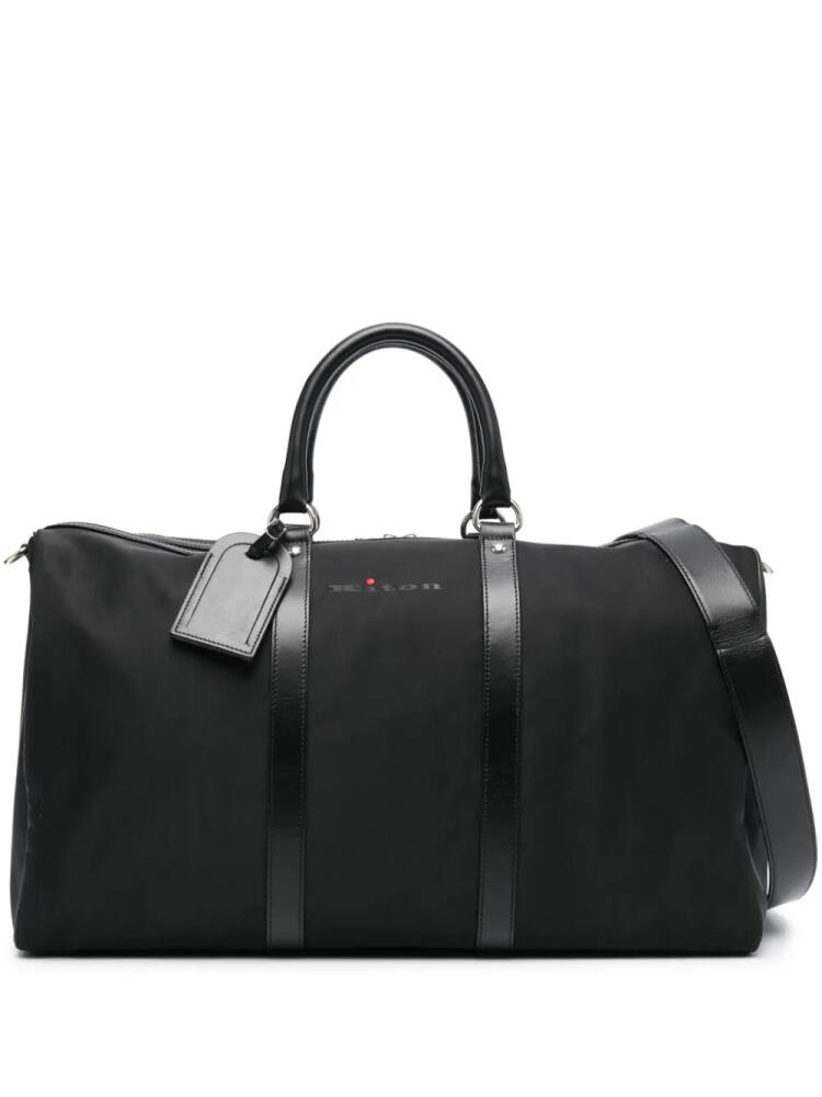 Kiton logo-print holdall bag - Black Cover