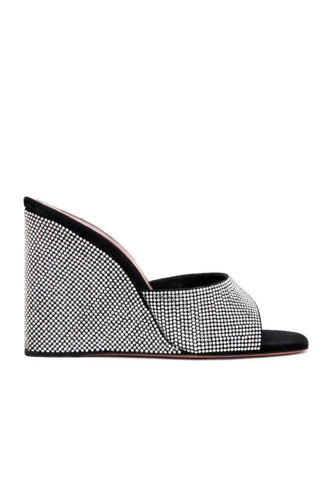 AMINA MUADDI Lupita Suede Crystal Wedge in Black Cover