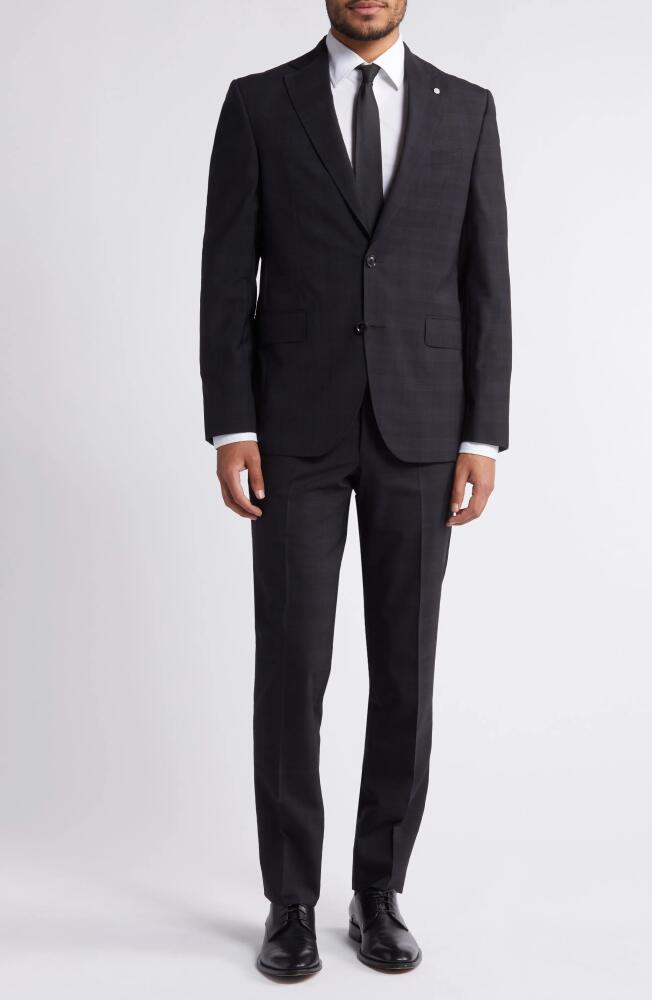 Ted Baker London Roger Extra Slim Fit Plaid Wool Suit in Black Cover