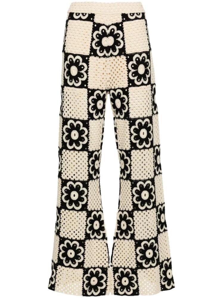 SANDRO floral crochet trousers - Neutrals Cover