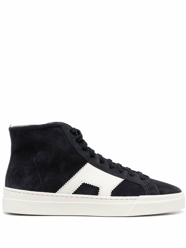 Santoni suede high-top sneakers - Blue Cover