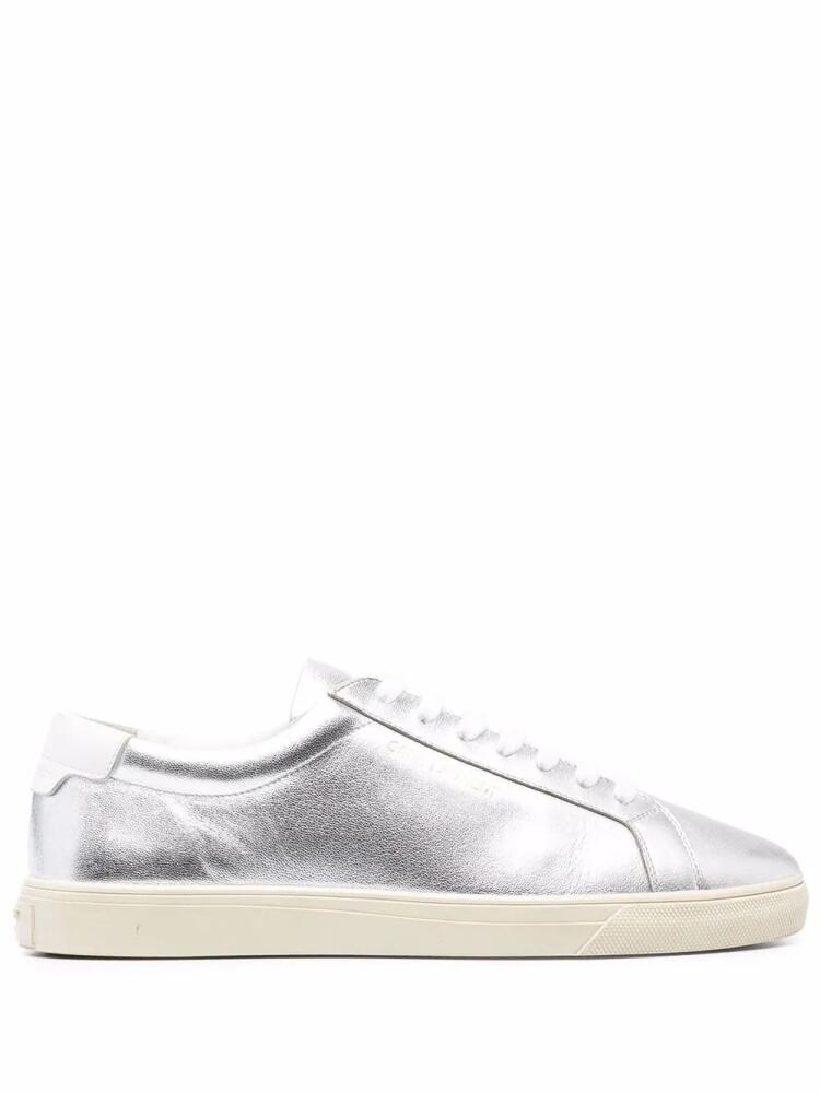 Saint Laurent Andy leather sneakers - Silver Cover