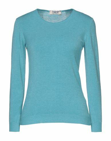 Tsd12 Woman Sweater Turquoise Modal, Acrylic, Polyamide Cover