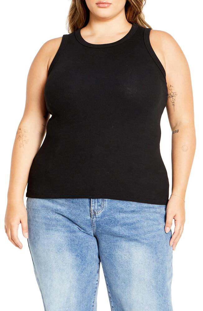 City Chic Talia Rib Tank in Black Cover