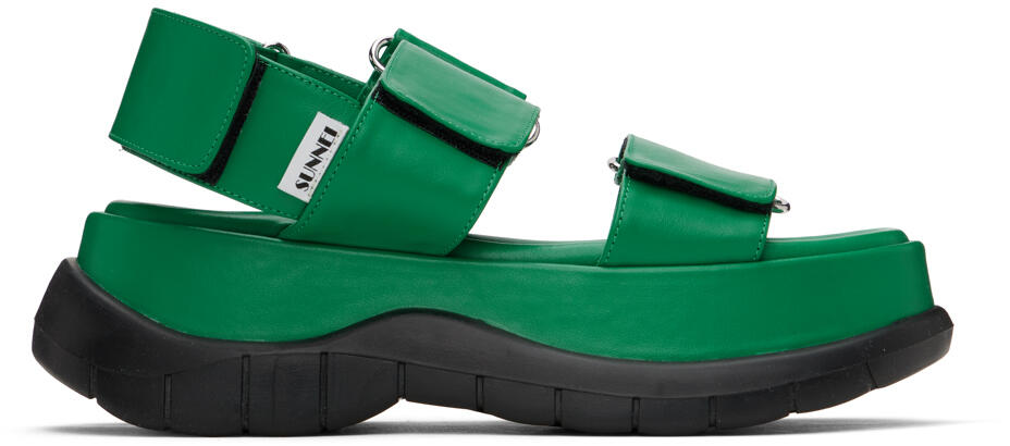 SUNNEI SSENSE Exclusive Green Platform Sandals Cover