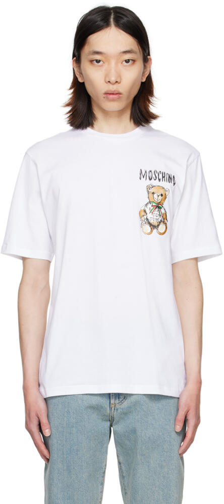 Moschino White Printed T-Shirt Cover