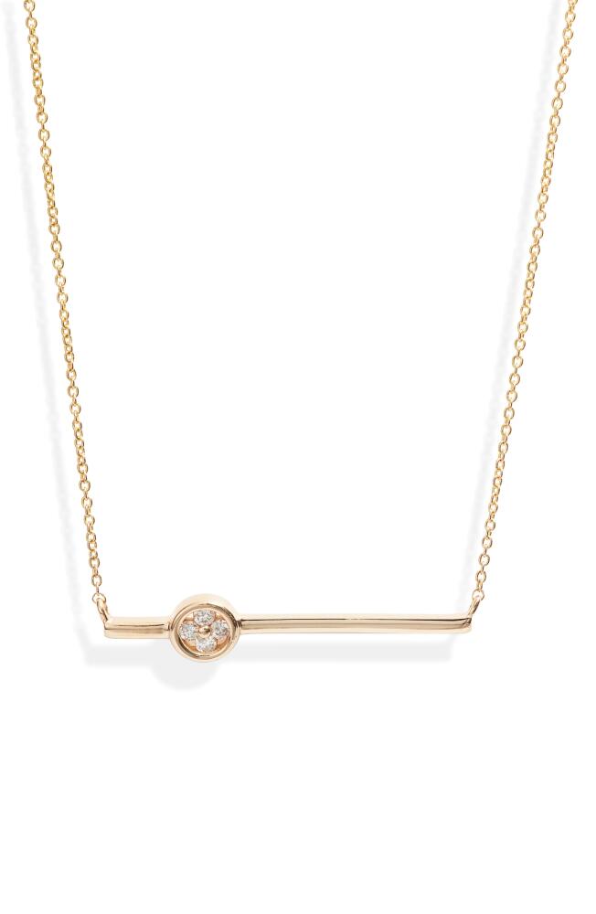 Dana Rebecca Designs Styra Reese Quatrefoil Diamond Bar Pendant Necklace in Yellow Gold/Diamond Cover