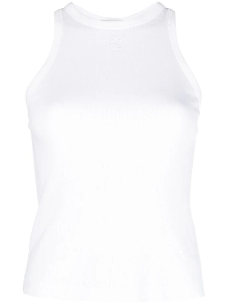 SANDRO logo-embroidered ribbed tank top - White Cover