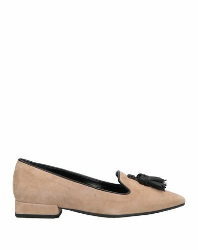 Lorenzo Mari Woman Loafers Beige Soft Leather Cover