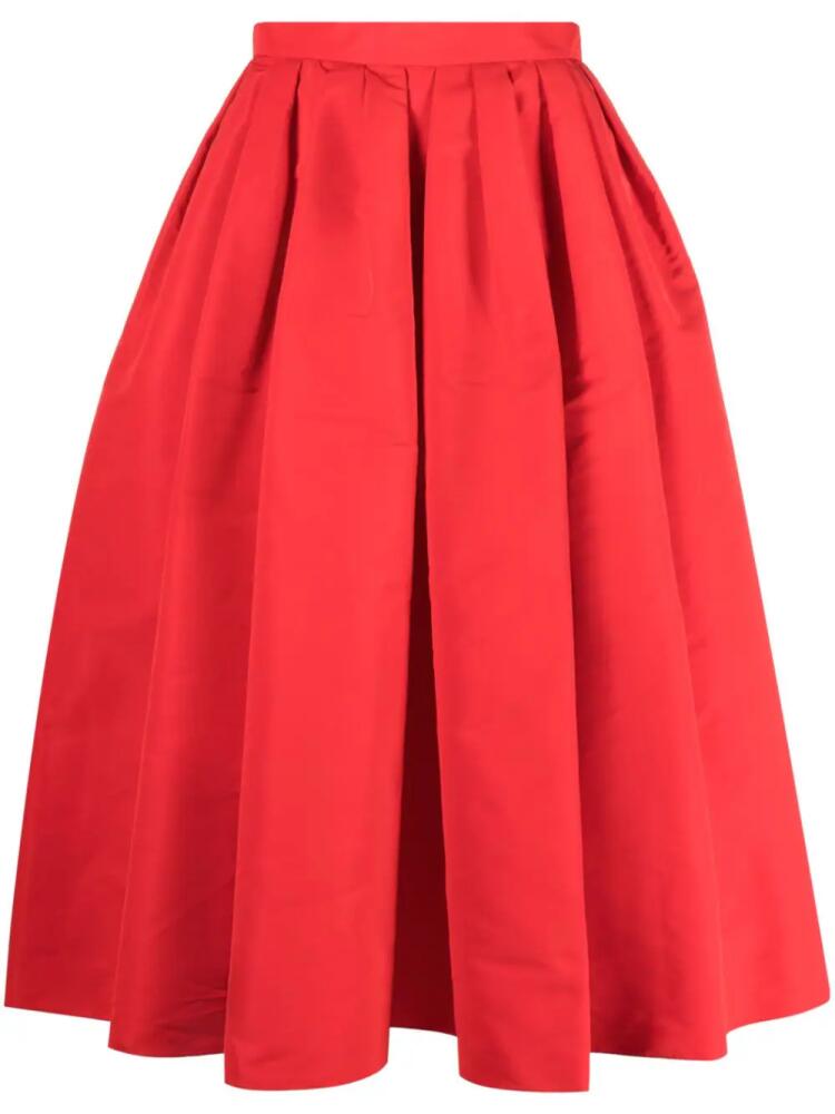 Alexander McQueen pleated faille midi skirt - Red Cover