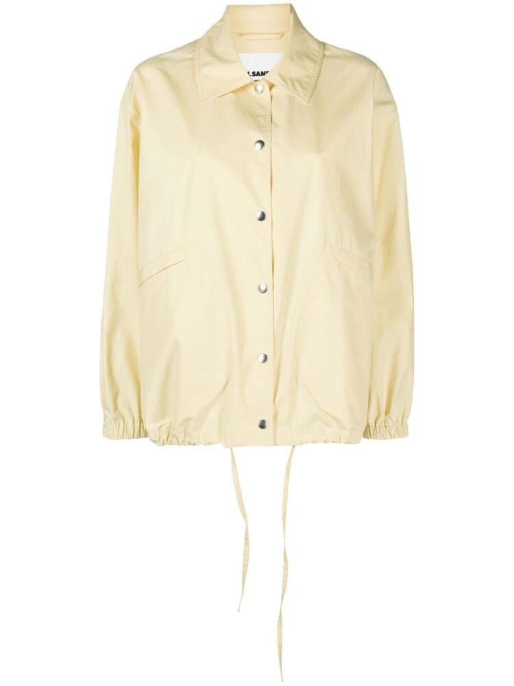 Jil Sander logo-print shirt jacket - Yellow Cover