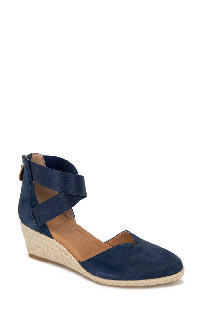 GENTLE SOULS BY KENNETH COLE Orya Espadrille Wedge Sandal in Navy Suede Cover