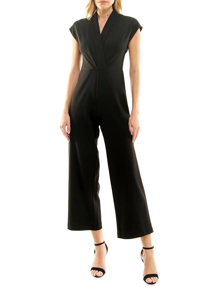 Nicole Miller Women's Shawl Collar Jumpsuit - Black Cover