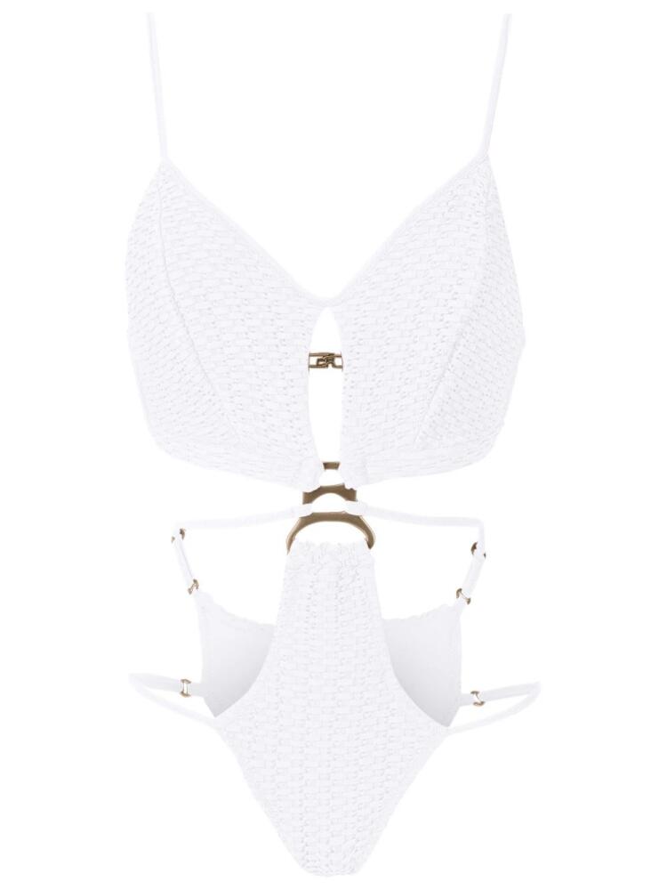 Amir Slama woven cut-out one-piece - White Cover