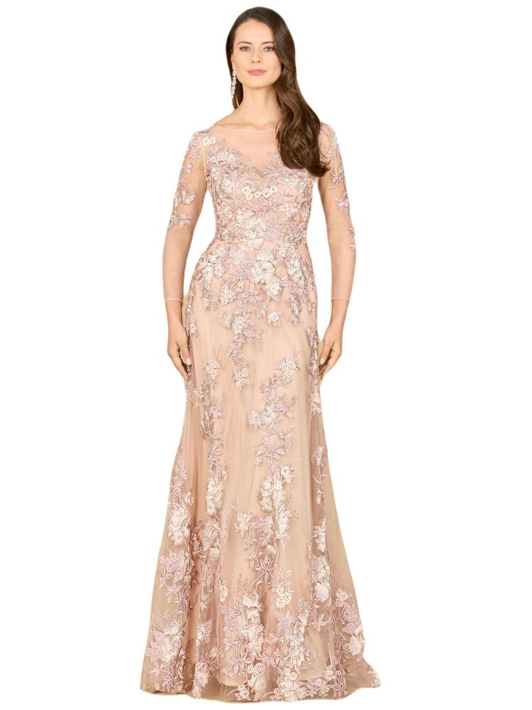 LARA New York Long Flutter Sleeves Beaded Dress in Blush Cover