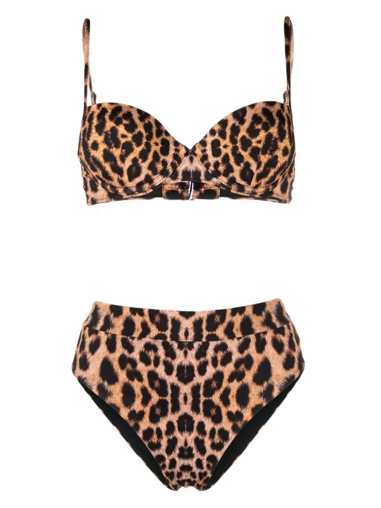 Noire Swimwear leopard-print bikini set - Neutrals Cover