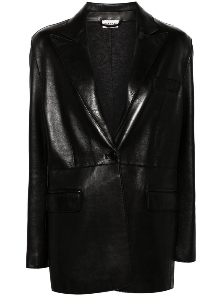 P.A.R.O.S.H. leather blazer - Black Cover