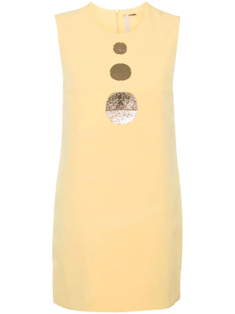 Alexis metallic-appliqué mini dress - Yellow Cover