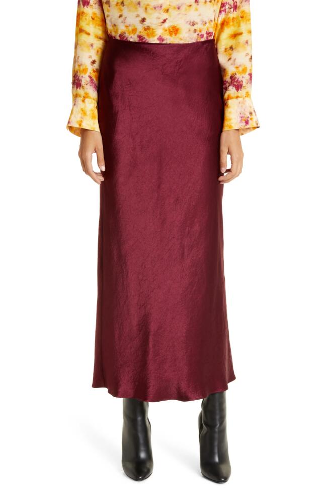 JASON WU Crinkle Satin Slip Skirt in Bordeaux Cover