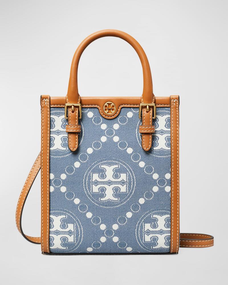 Tory Burch T Monogram Mini Denim Tote Bag Cover