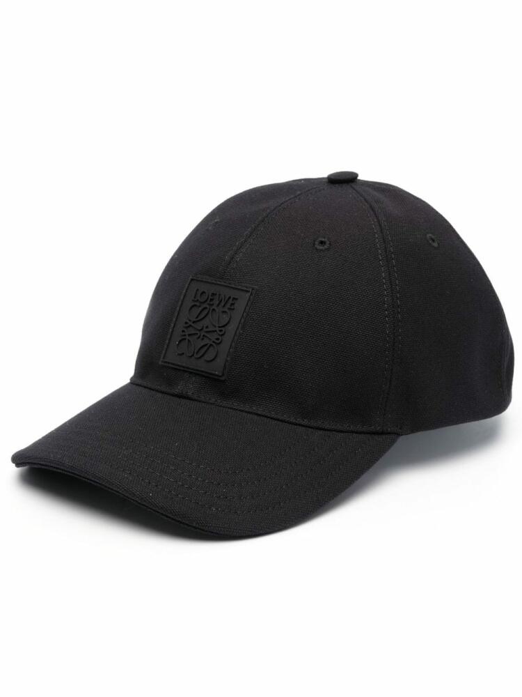 LOEWE logo-patch cotton cap - Black Cover