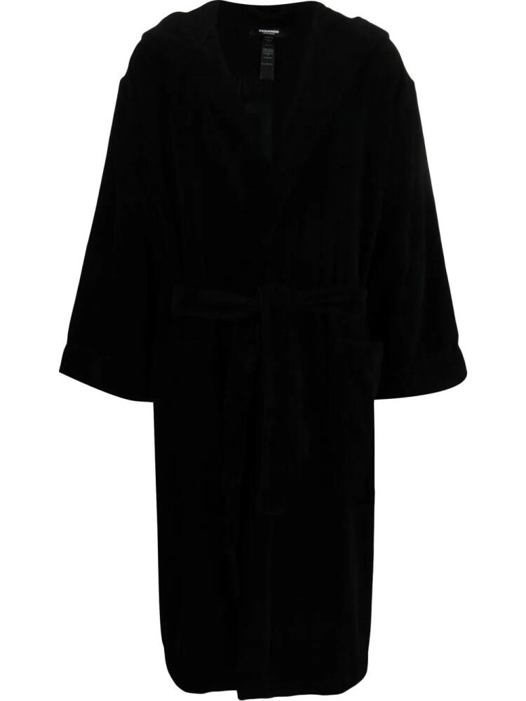 DSQUARED2 long-sleeve belted robe - Black Cover