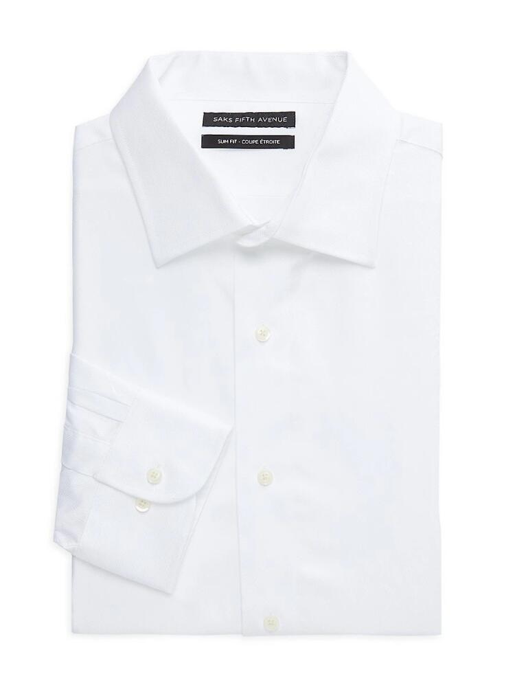 Saks Fifth Avenue Men's Slim Fit Dress Shirt - White Cover