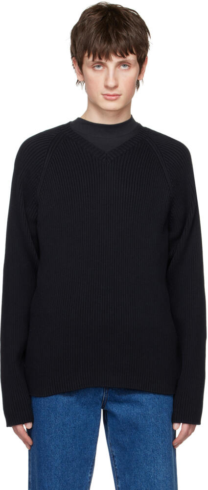 The Row Navy Tomas Sweater Cover