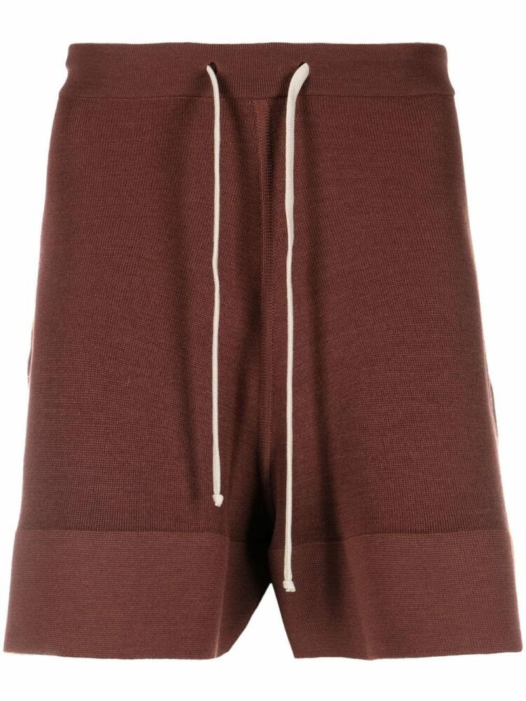 Rick Owens drop-crotch track shorts - Brown Cover