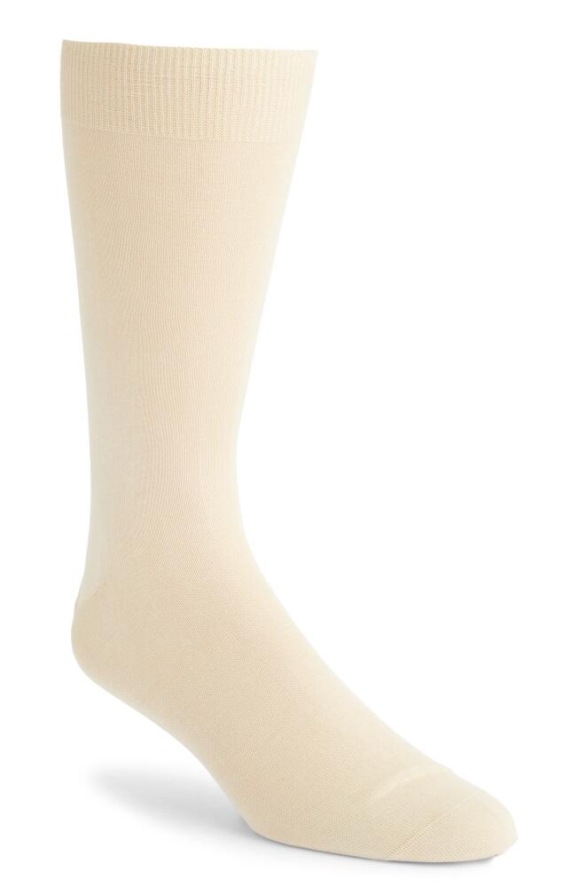 Canali Solid Cotton Dress Socks in White Cover