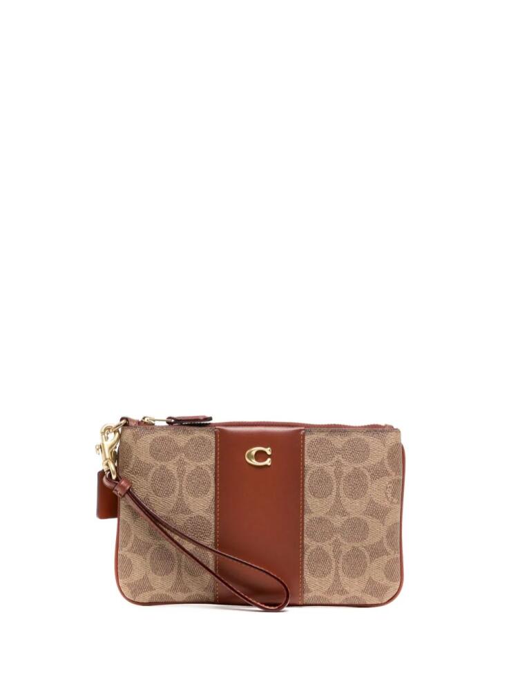 Coach monogram-pattern logo-plaque wallet - Brown Cover