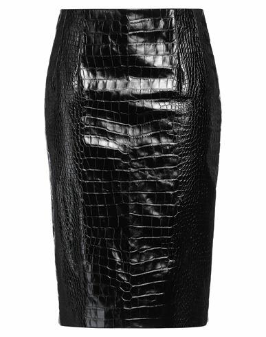 Versace Woman Midi skirt Black Calfskin Cover