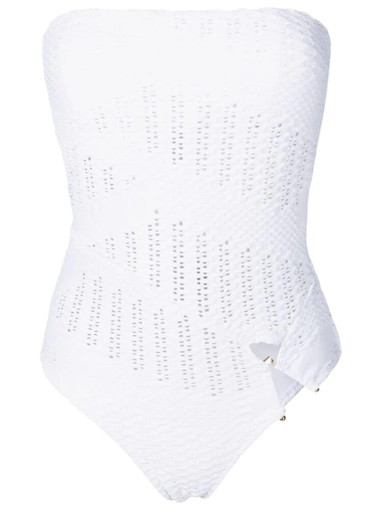 Amir Slama open-knit bandeau one-piece - White Cover