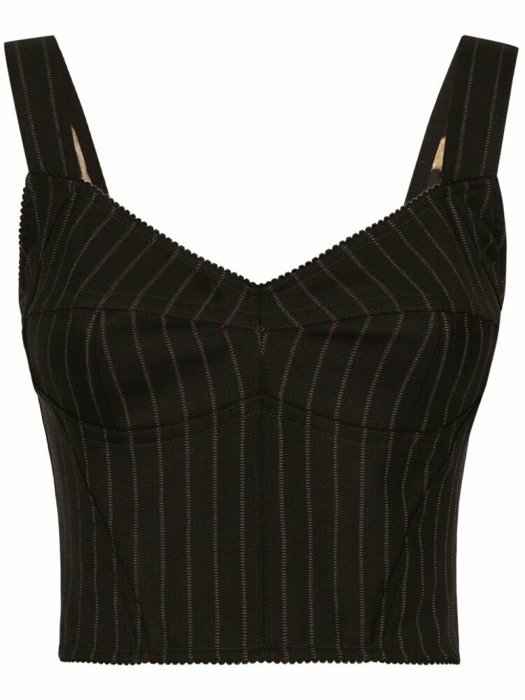 Dolce & Gabbana pinstriped bustier top - Black Cover